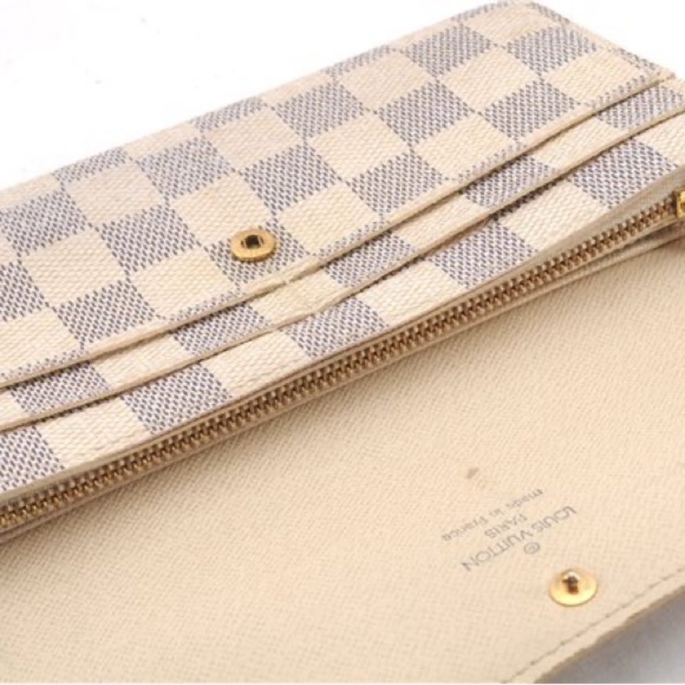Auth Louis Vuitton Damier Azur Portef euille Sarah Long Wallet - Picture 9 of 16